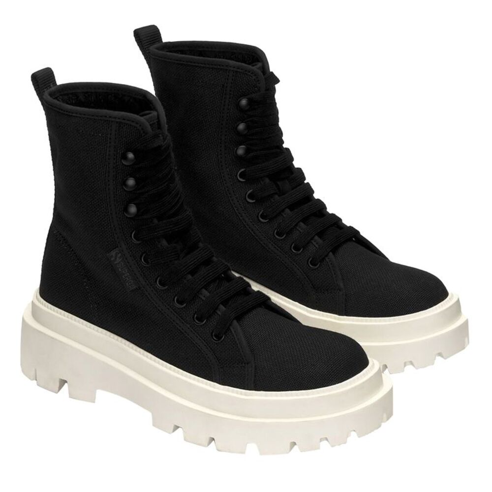 Superga Womens/Ladies 3051 Alpina Apex Shoes / Black/White Avorio